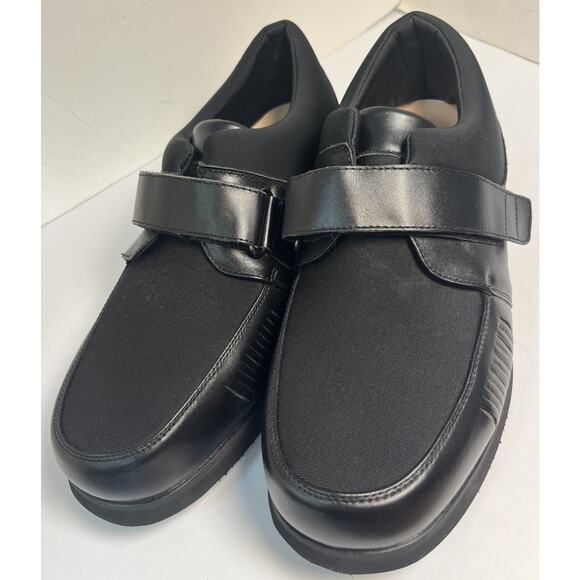 Mt Emey Men\'s Bunion Edema Black Leather Comfort Casual Shoe Sz 14(6E) Wide NEW main image 6